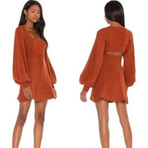 Free People Emmaline Cinnamon Sweater Knit Mini Dress Size Medium